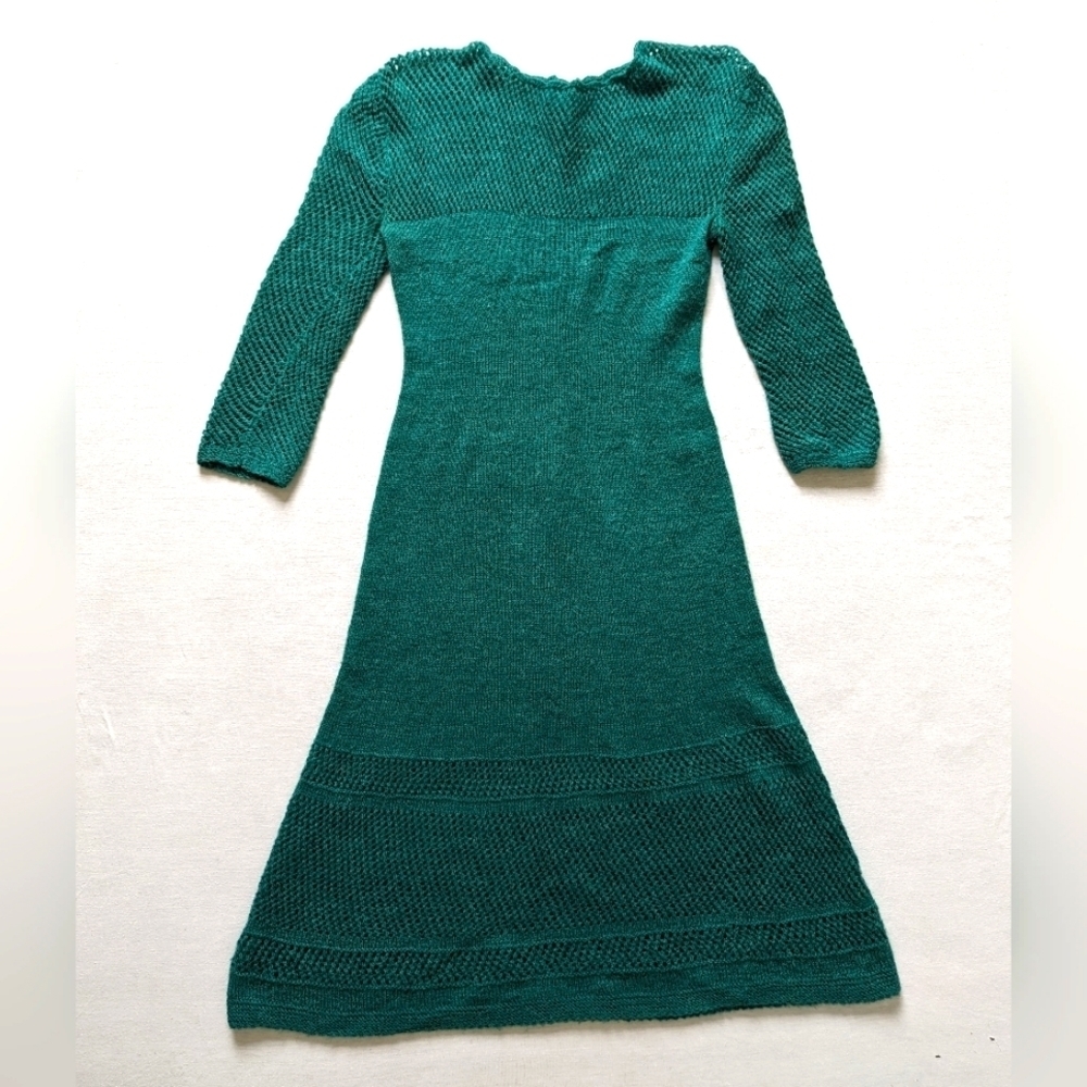Green knit maxi dress women's Small